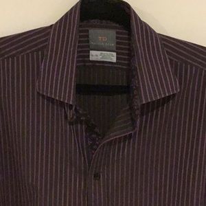 Thomas Dean Black & Fuchsia Stripped Shirt XL-TG